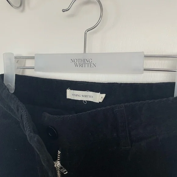 Nothing Written, Black Stretch Cotton Corduroy Straight Leg Pants - Picture 4 of 9